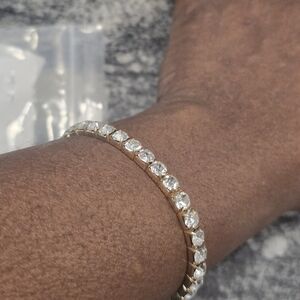 Macys Elegant Gold and Silver Tennis Bracelet Women New